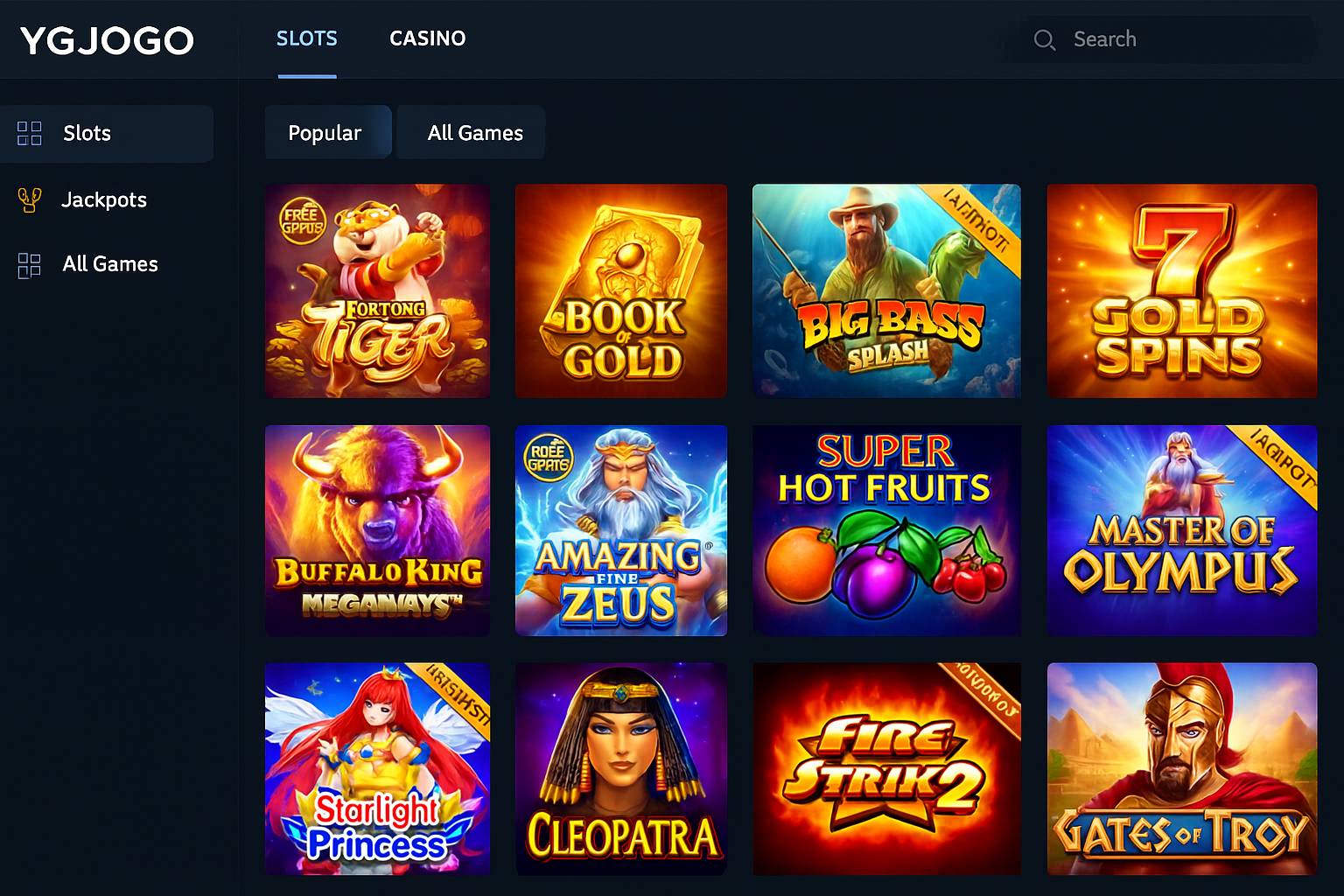 Jogos de Slot no Casino Online YGJOGO